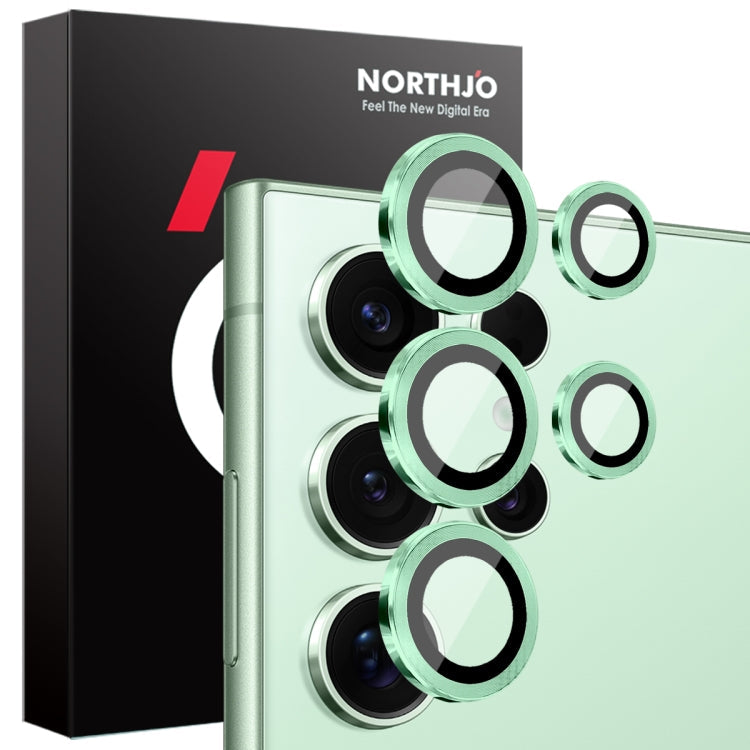 For Samsung Galaxy S25 Ultra 5G NORTHJO Camera Lens Protector CD Metal Ring Tempered Glass Film(Green)