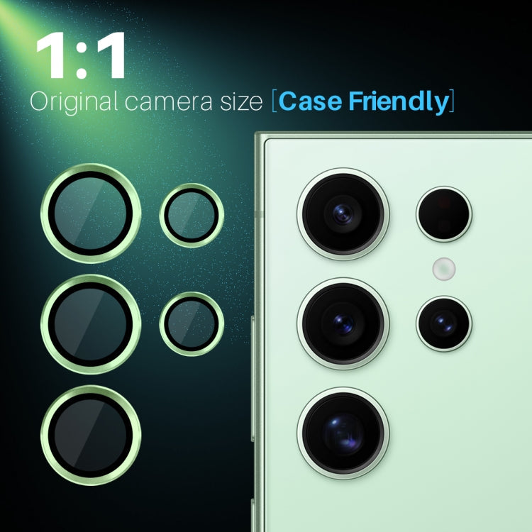 For Samsung Galaxy S25 Ultra 5G NORTHJO Camera Lens Protector CD Metal Ring Tempered Glass Film(Green)