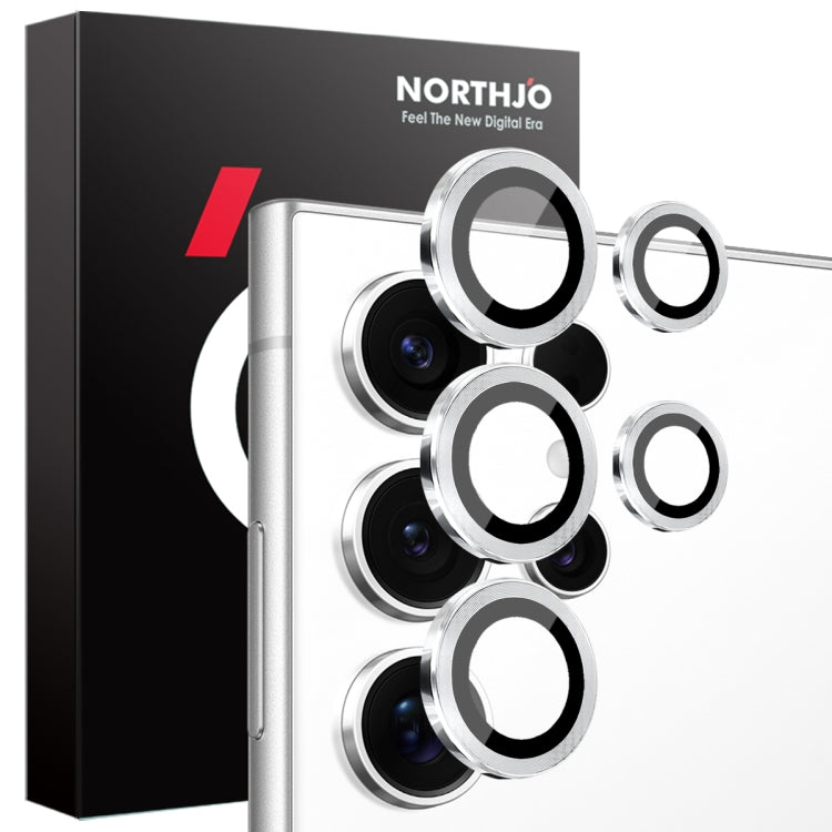 For Samsung Galaxy S25 Ultra 5G NORTHJO Camera Lens Protector CD Metal Ring Tempered Glass Film(Silver)