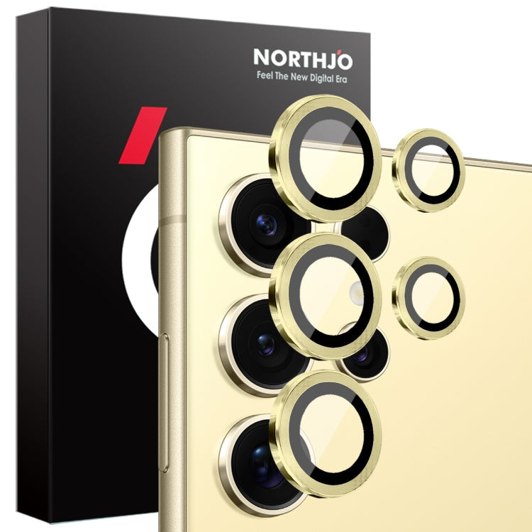 For Samsung Galaxy S25 Ultra 5G NORTHJO Camera Lens Protector CD Metal Ring Tempered Glass Film(Gold)