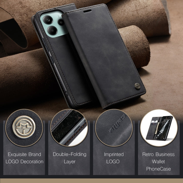 For Redmi Note 14 5G CaseMe 013 Multifunctional Horizontal Flip Leather Phone Case(Black)