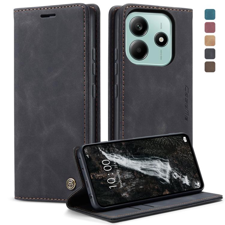 For Redmi Note 14 5G CaseMe 013 Multifunctional Horizontal Flip Leather Phone Case(Black)