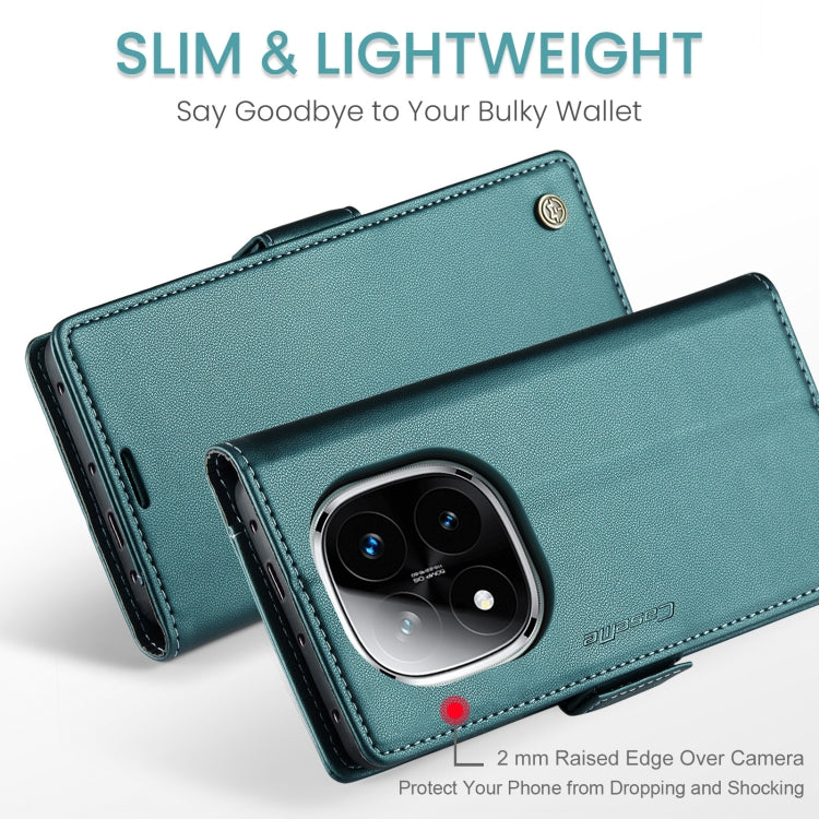 For Redmi Note 14 Pro 5G CaseMe 023 Butterfly Buckle Litchi Texture RFID Anti-theft Leather Phone Case(Green)