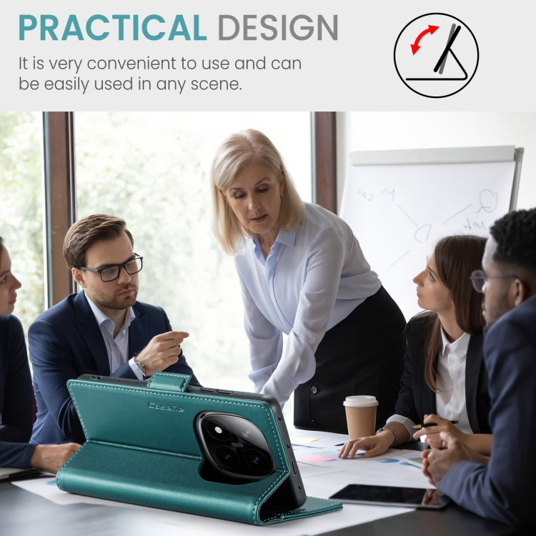 For Redmi Note 14 Pro 5G CaseMe 023 Butterfly Buckle Litchi Texture RFID Anti-theft Leather Phone Case(Green)