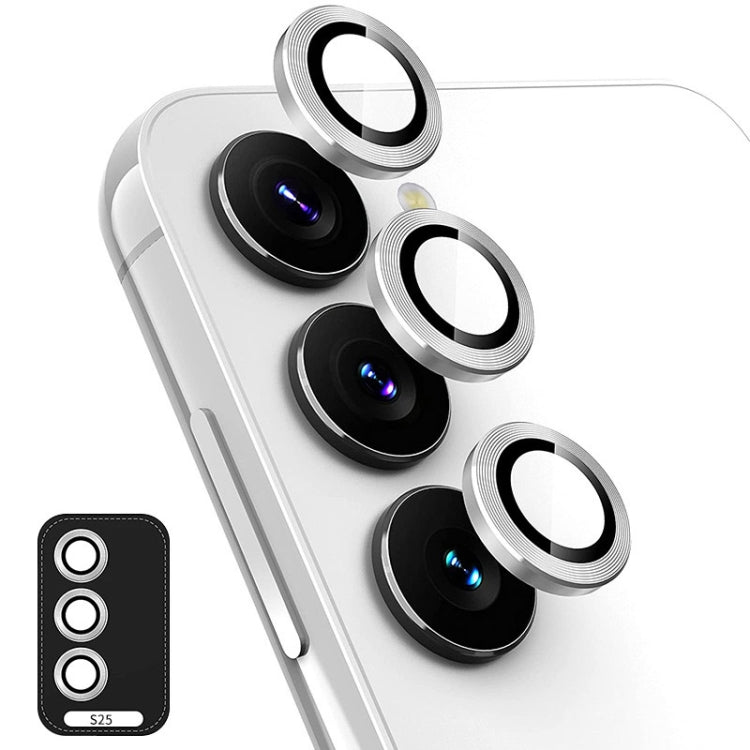 For Samsung Galaxy S25 5G ENKAY Hat-Prince 9H Rear Camera Lens Aluminium Alloy Tempered Glass Film(Silver)