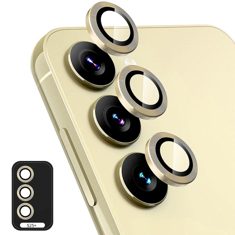 For Samsung Galaxy S25+ 5G ENKAY Hat-Prince 9H Rear Camera Lens Aluminium Alloy Tempered Glass Film(Golden)