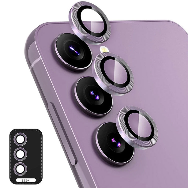 For Samsung Galaxy S25+ 5G ENKAY Hat-Prince 9H Rear Camera Lens Aluminium Alloy Tempered Glass Film(Dark Purple)