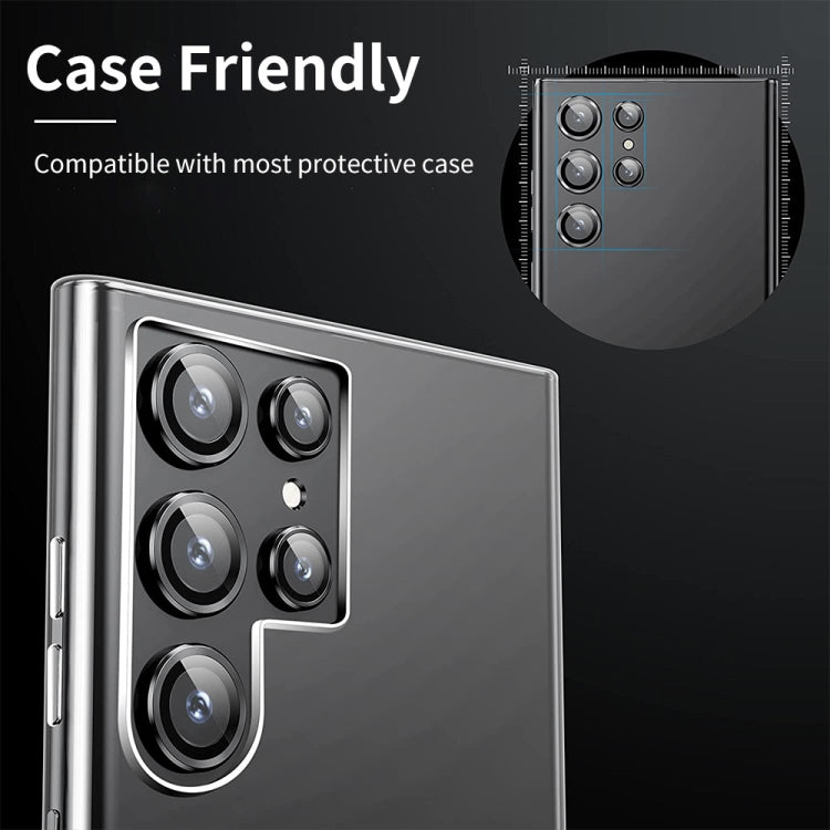 For Samsung Galaxy S25 Ultra 5G ENKAY Hat-Prince 9H Rear Camera Lens Aluminium Alloy Tempered Glass Film(Black)