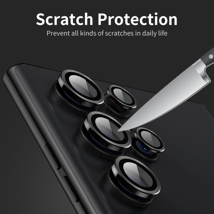 For Samsung Galaxy S25 Ultra 5G ENKAY Hat-Prince 9H Rear Camera Lens Aluminium Alloy Tempered Glass Film(Black)