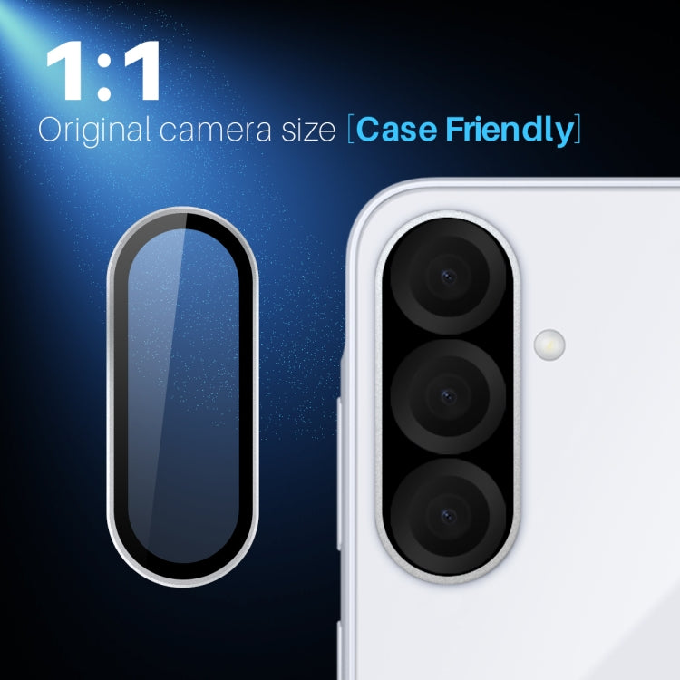 For Samsung Galaxy A36 5G NORTHJO Camera Lens Protector CD Metal Ring Tempered Glass Film(Silver)