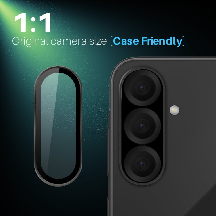 For Samsung Galaxy A26 5G NORTHJO Camera Lens Protector CD Metal Ring Tempered Glass Film(Black)