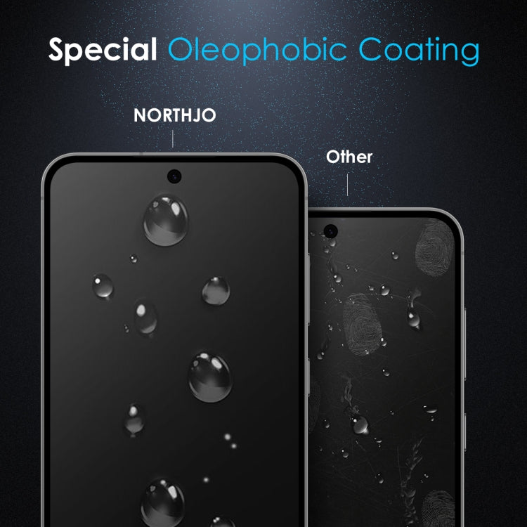 For Samsung Galaxy S25 5G NORTHJO A++ Screen Full Glue Silk Printing Tempered Glass Film, Support Fingerprint Unlock