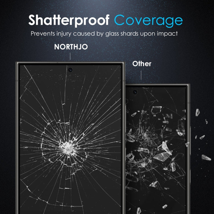 For Samsung Galaxy S25 Ultra 5G NORTHJO A++ Screen Full Glue Silk Printing Tempered Glass Film, Support Fingerprint Unlock