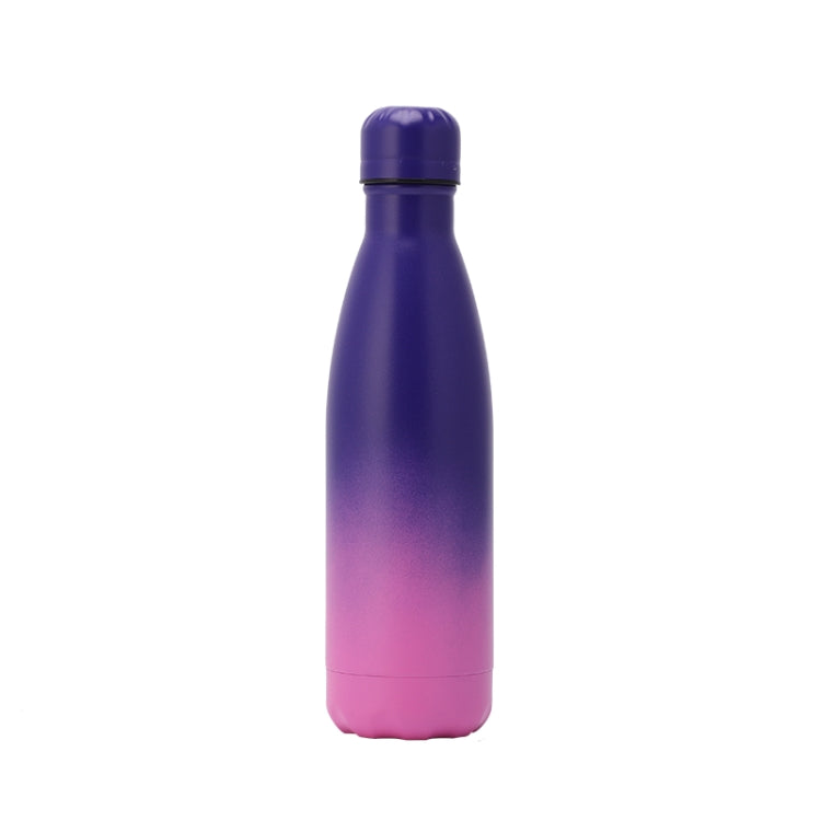 JUNSUNMAY 500ml Gradient Colored Coating 304 Stainless Steel Water Vacuum Bottle(Purple Pink)