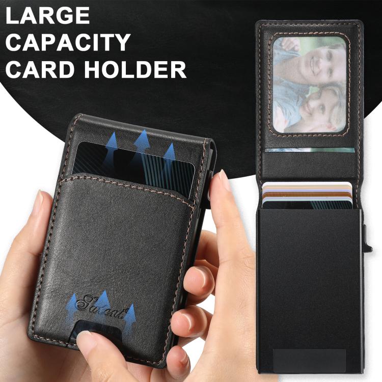 For Google Pixel 10 Pro XL Suteni H19 Oil Wax 2-in-1 MagSafe Removable Card Box Back Phone Case(Black)