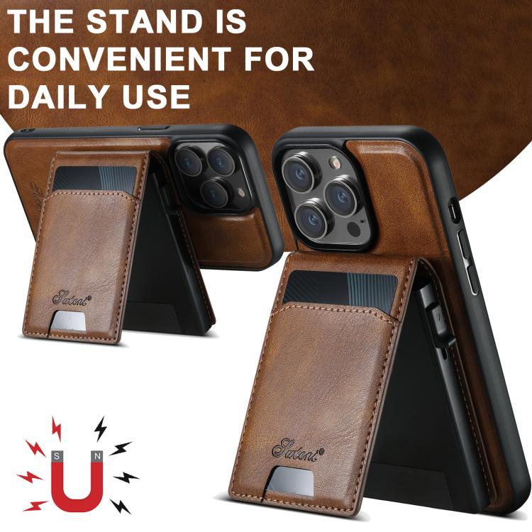 For Google Pixel 10 Pro XL Suteni H19 Oil Wax 2-in-1 MagSafe Removable Card Box Back Phone Case(Brown)