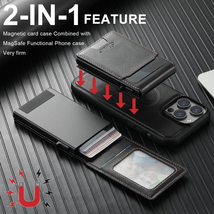 For Google Pixel 10 Suteni H19 Oil Wax 2-in-1 MagSafe Removable Card Box Back Phone Case(Black)