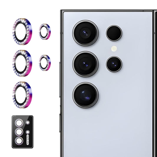 For Samsung Galaxy S25 Ultra 5G ENKAY AR Anti-reflection Individual Diamond Ring Camera Lens Glass Full Film(Colorful)