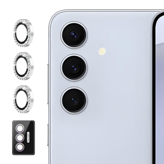 For Samsung Galaxy S25+ 5G ENKAY AR Anti-reflection Individual Diamond Ring Camera Lens Glass Full Film(Silver)