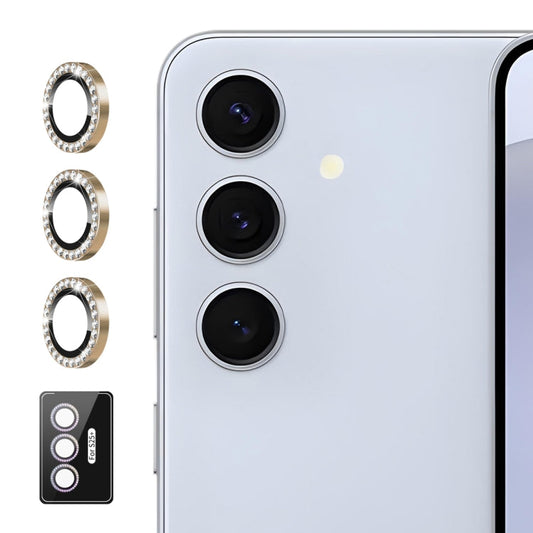 For Samsung Galaxy S25+ 5G ENKAY AR Anti-reflection Individual Diamond Ring Camera Lens Glass Full Film(Titanium Gold)