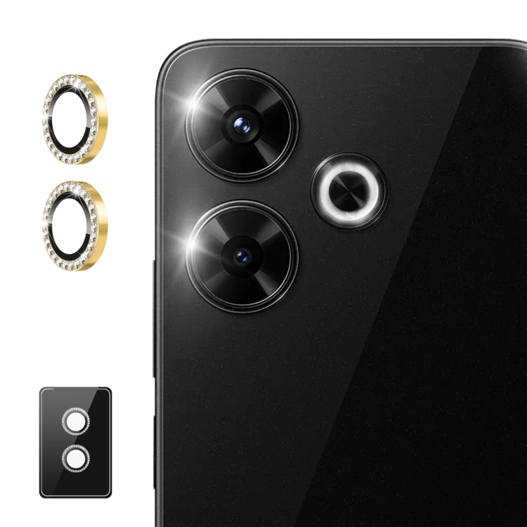 For Xiaomi Redmi 13 4G ENKAY AR Anti-reflection Individual Diamond Ring Camera Lens Glass Full Film(Gold)