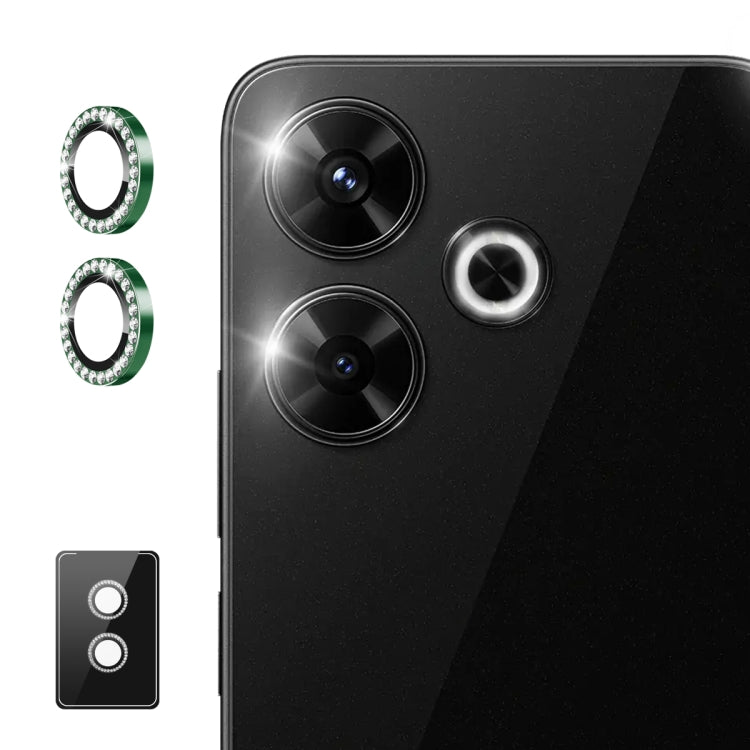 For Xiaomi Redmi Note 13 Pro+ ENKAY AR Anti-reflection Individual Diamond Ring Camera Lens Glass Full Film(Deep Green)
