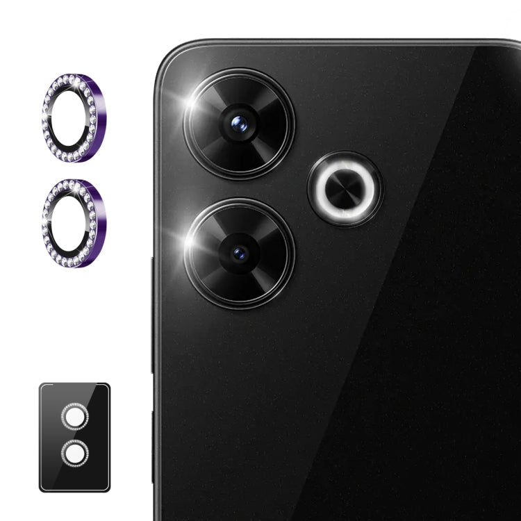 For Xiaomi Redmi Note 13 Pro+ ENKAY AR Anti-reflection Individual Diamond Ring Camera Lens Glass Full Film(Deep Purple)