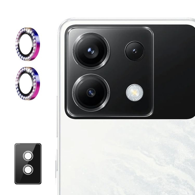 For Xiaomi Poco X6 / Redmi Note 13 Pro 5G ENKAY AR Anti-reflection Individual Diamond Ring Camera Lens Glass Full Film(Colorful)