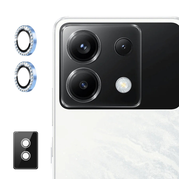 For Xiaomi Poco X6 / Redmi Note 13 Pro 5G ENKAY AR Anti-reflection Individual Diamond Ring Camera Lens Glass Full Film(Sierra Blue)