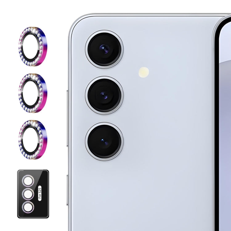 For Samsung Galaxy S24 FE 5G ENKAY AR Anti-reflection Individual Diamond Ring Camera Lens Glass Full Film(Colorful)