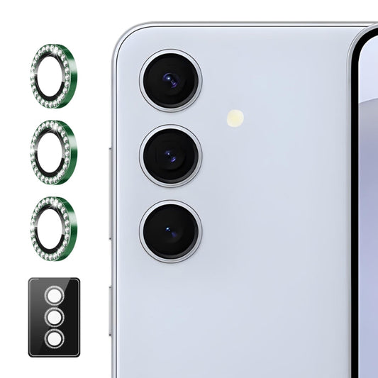 For Samsung Galaxy S24+ 5G ENKAY AR Anti-reflection Individual Diamond Ring Camera Lens Glass Full Film(Deep Green)