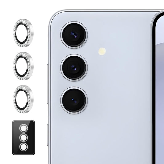 For Samsung Galaxy A14 / A24 / A34 ENKAY AR Anti-reflection Individual Diamond Ring Camera Lens Glass Full Film(Silver)