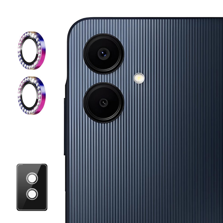 For Samsung Galaxy A06 4G ENKAY AR Anti-reflection Individual Diamond Ring Camera Lens Glass Full Film(Colorful)