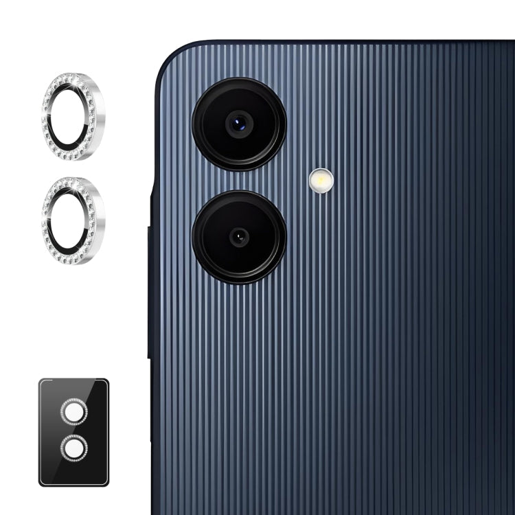 For Samsung Galaxy A06 4G ENKAY AR Anti-reflection Individual Diamond Ring Camera Lens Glass Full Film(Silver)