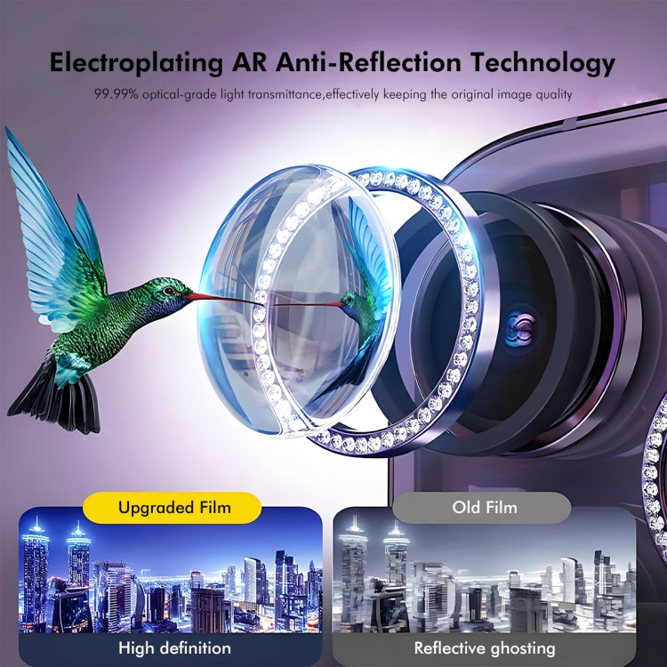 For Samsung Galaxy A06 4G ENKAY AR Anti-reflection Individual Diamond Ring Camera Lens Glass Full Film(Black)