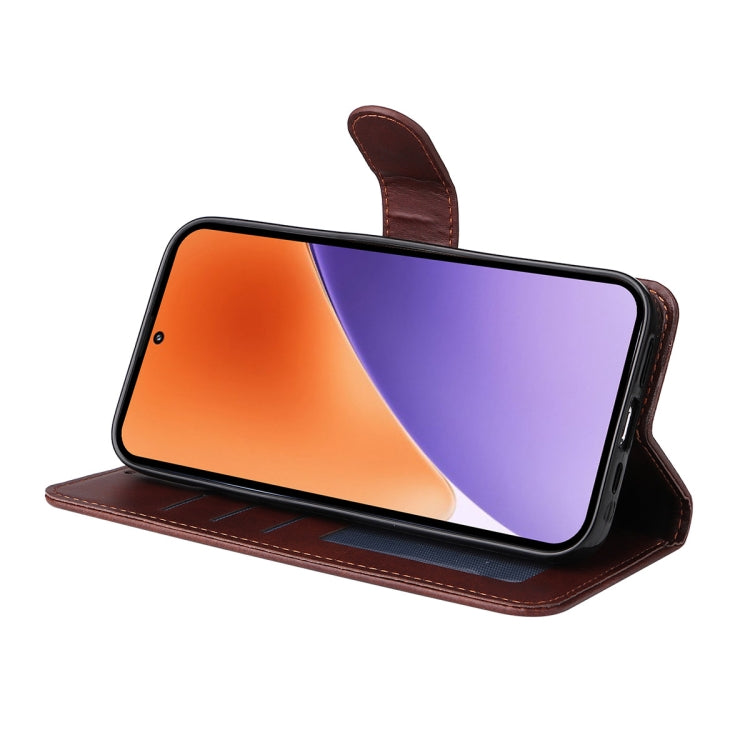 For Xiaomi 15 ENKAY Card Wallet Calf Texture Leather Phone Case with Screen Film(Pink)