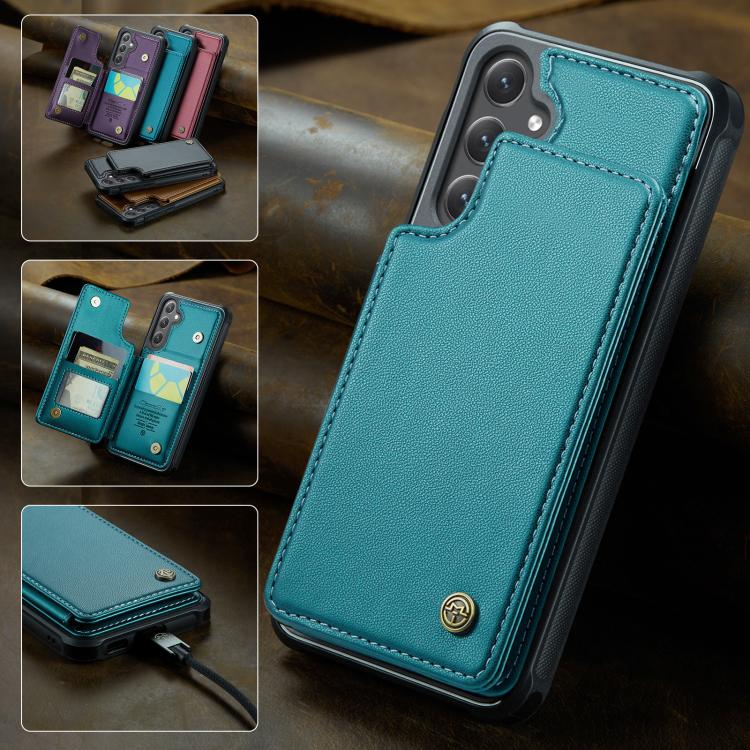 For Samsung Galaxy S25+ 5G CaseMe C22 Card Slots Holder RFID Anti-theft Phone Case(Green)