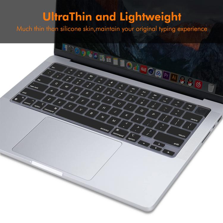 For MacBook Air 13.6 / 15.3 ＆ Pro 14.2 / 16.2 ENKAY US Version Keyboard Cover Soft Silicone Protective Film(Black)