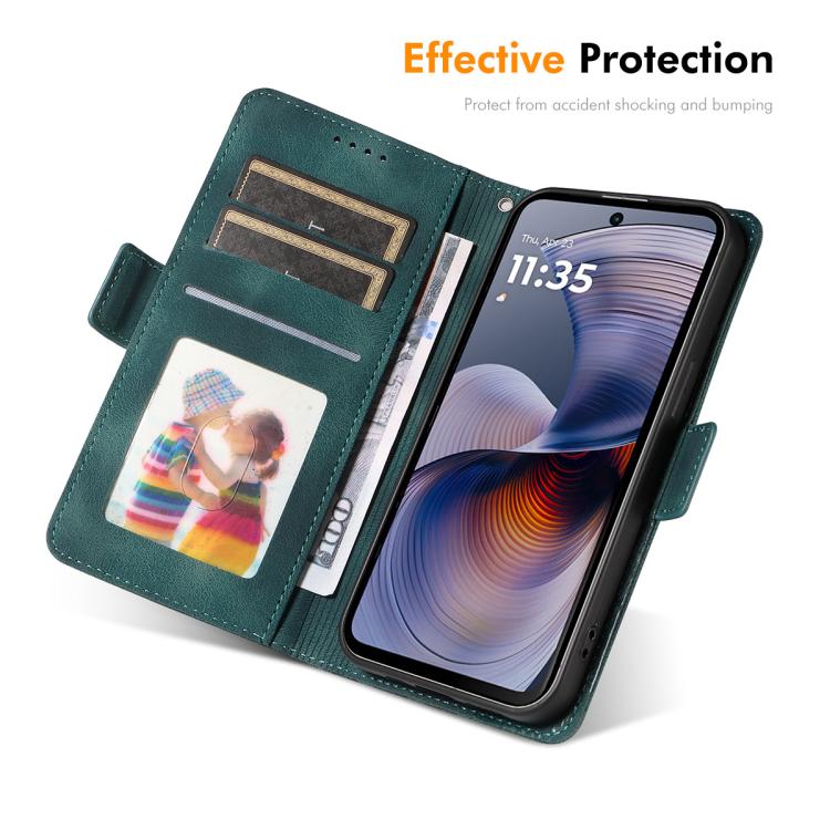 For Motorola Moto G75 ENKAY Embossed Rhombus Starry Leather Phone Case with Screen Film(Black)