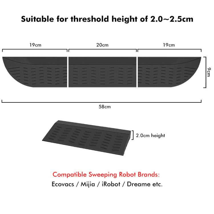 JUNSUNMAY For Ecovacs / iRobot / Mijia / Dreame Sweeping Robot Universal Threshold Bars Ramp Mat(Yellow)
