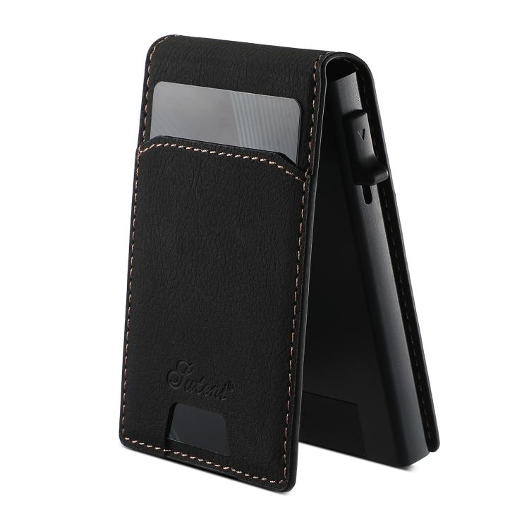 Suteni Litchi Texture Magnetic Key Press Automatically Pop Up Card Box(Black)