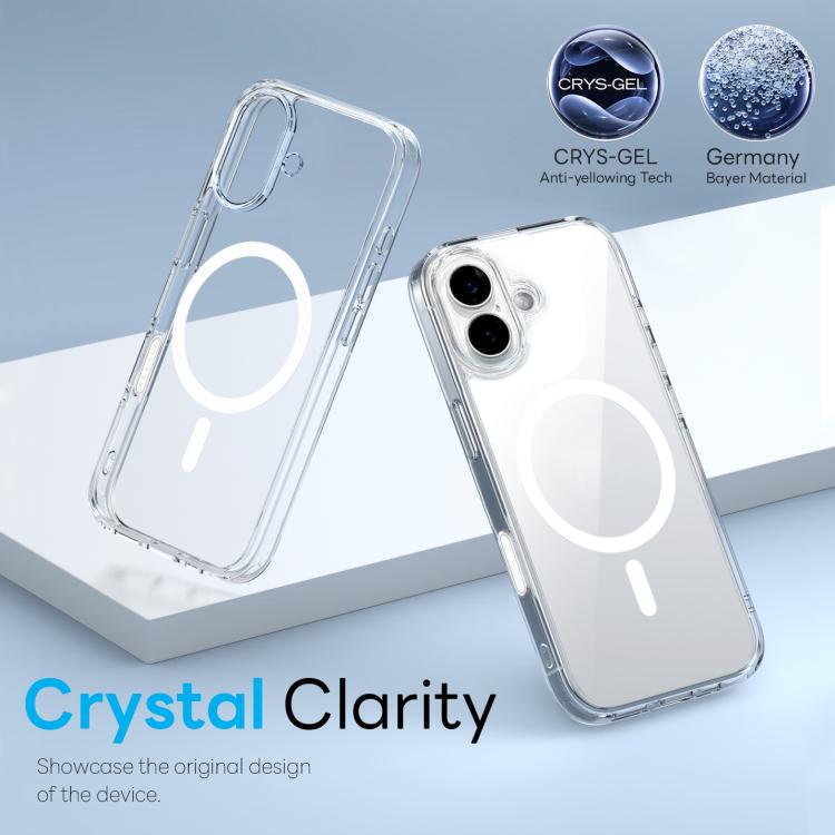 For iPhone 16 NORTHJO 3 in 1 PC Magnetic Phone Case with Screen Film and Lens Film(Clear)