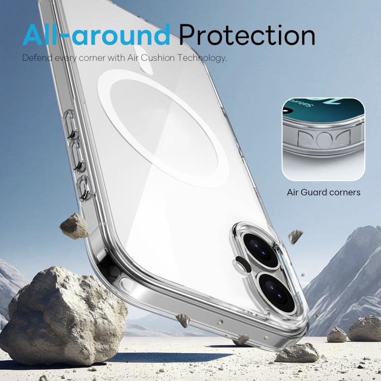 For iPhone 16 NORTHJO 3 in 1 PC Magnetic Phone Case with Screen Film and Lens Film(Clear)