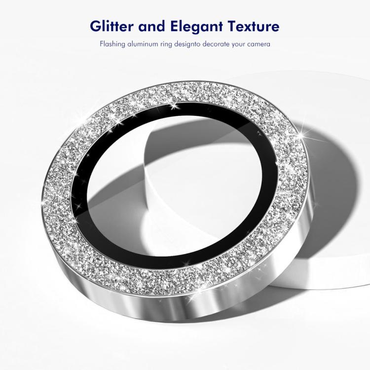 For iPhone 17e / 16e ENKAY Hat-Prince Glitter Rear Camera Lens Aluminium Alloy Ring Tempered Glass Film(Blue)