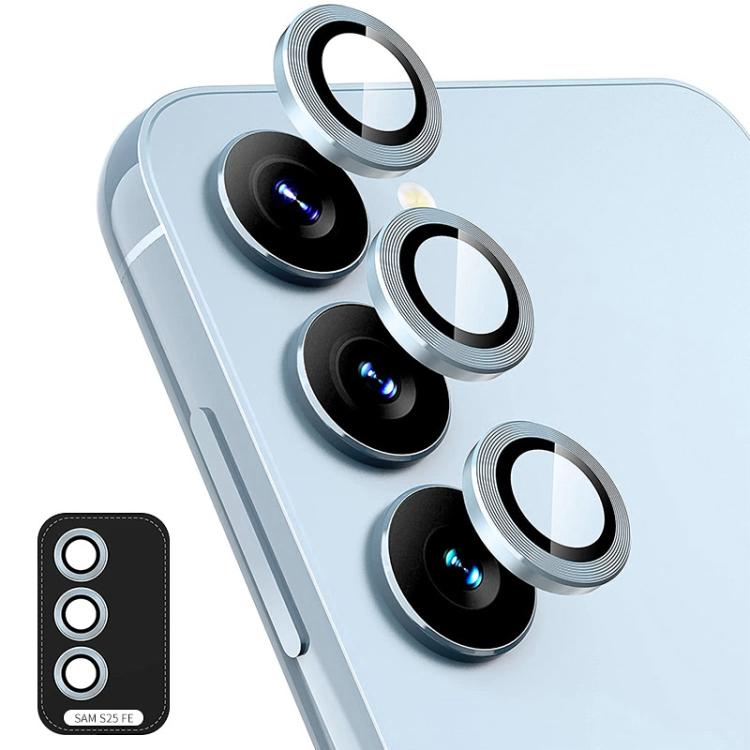 For Samsung Galaxy S25 FE 5G ENKAY Hat-Prince 9H Rear Camera Lens Aluminium Alloy Tempered Glass Film(Sierra Blue)