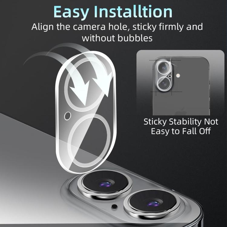 For iPhone 16 Kalebol Transparent One Piece Lens Protection Film