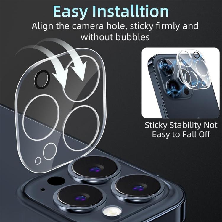 For iPhone 15 Pro Kalebol Transparent One Piece Lens Protection Film