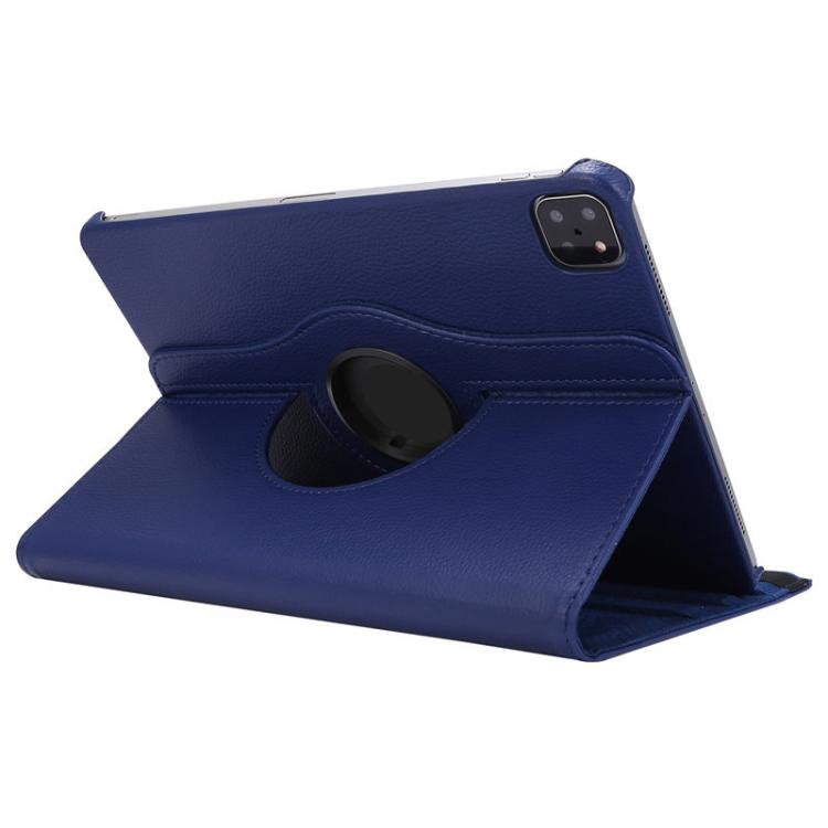 For iPad Air 11 2026 / 2025 / 2024 ENKAY 360 Degree Rotation Litchi Leather Smart Tablet Case(Dark Blue)