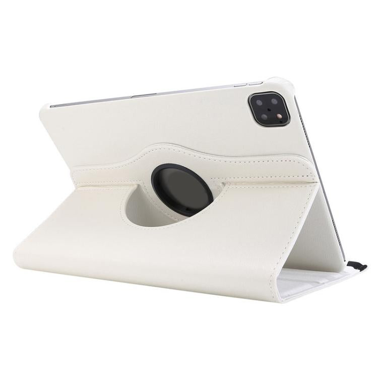 For iPad Air 11 2026 / 2025 / 2024 ENKAY 360 Degree Rotation Litchi Leather Smart Tablet Case(White)