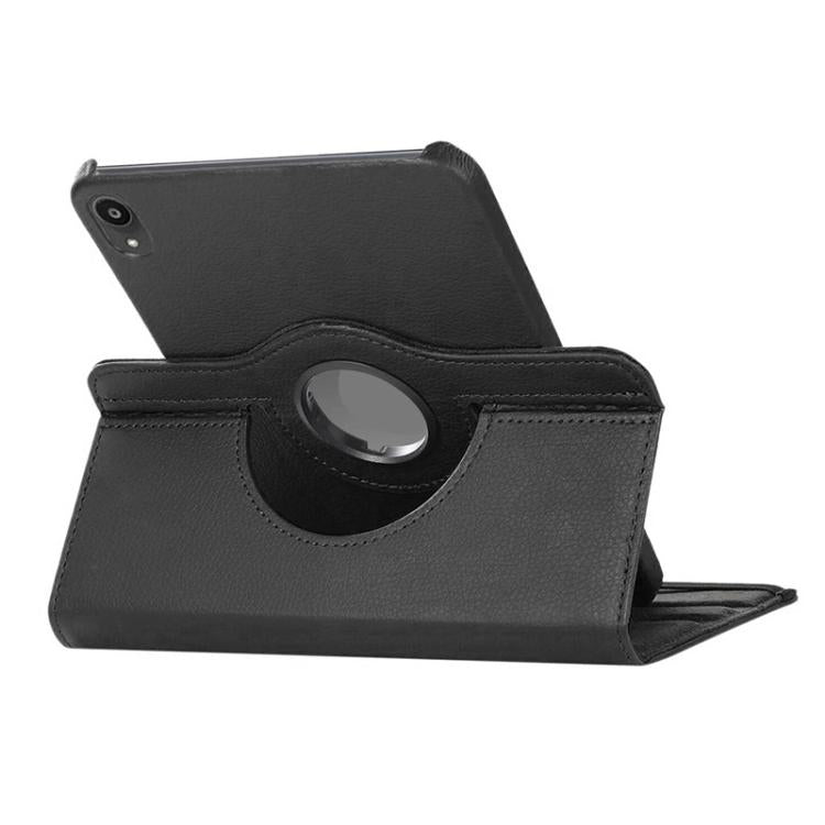 For iPad mini 2024 / mini 6 ENKAY 360 Degree Rotation Litchi Leather Smart Tablet Case(Rose Red)